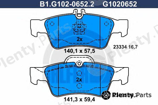  GALFER part B1.G102-0652.2 (B1G10206522) Brake Pad Set, disc brake
