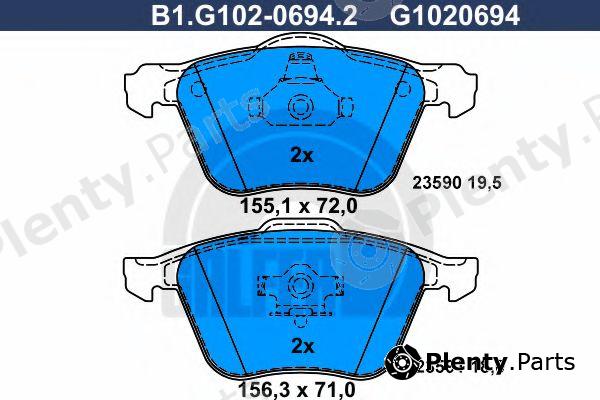  GALFER part B1.G102-0694.2 (B1G10206942) Brake Pad Set, disc brake