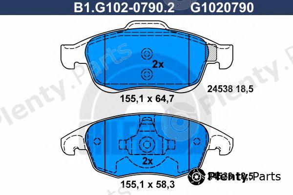  GALFER part B1.G102-0790.2 (B1G10207902) Brake Pad Set, disc brake