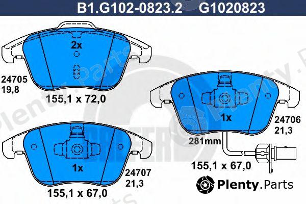  GALFER part B1.G102-0823.2 (B1G10208232) Brake Pad Set, disc brake