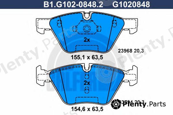  GALFER part B1.G102-0848.2 (B1G10208482) Brake Pad Set, disc brake