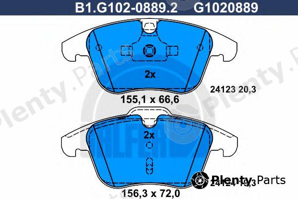  GALFER part B1.G102-0889.2 (B1G10208892) Brake Pad Set, disc brake