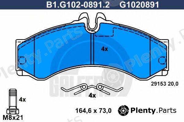  GALFER part B1.G102-0891.2 (B1G10208912) Brake Pad Set, disc brake