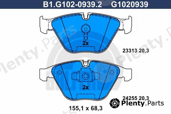  GALFER part B1.G102-0939.2 (B1G10209392) Brake Pad Set, disc brake