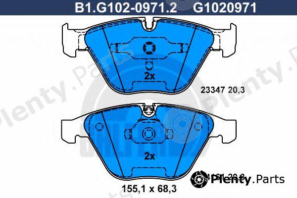  GALFER part B1.G102-0971.2 (B1G10209712) Brake Pad Set, disc brake