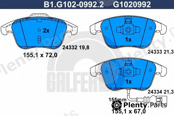  GALFER part B1.G102-0992.2 (B1G10209922) Brake Pad Set, disc brake