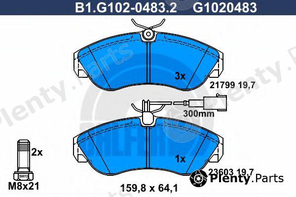  GALFER part B1.G102-0483.2 (B1G10204832) Brake Pad Set, disc brake