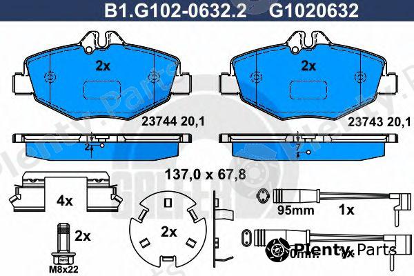  GALFER part B1.G102-0632.2 (B1G10206322) Brake Pad Set, disc brake