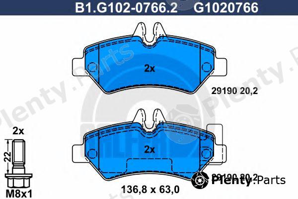  GALFER part B1.G102-0766.2 (B1G10207662) Brake Pad Set, disc brake
