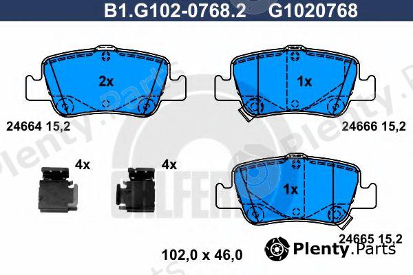  GALFER part B1.G102-0768.2 (B1G10207682) Brake Pad Set, disc brake