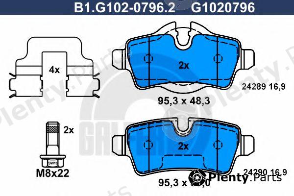  GALFER part B1.G102-0796.2 (B1G10207962) Brake Pad Set, disc brake