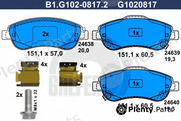  GALFER part B1.G102-0817.2 (B1G10208172) Brake Pad Set, disc brake