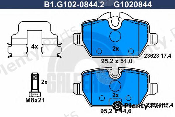  GALFER part B1.G102-0844.2 (B1G10208442) Brake Pad Set, disc brake