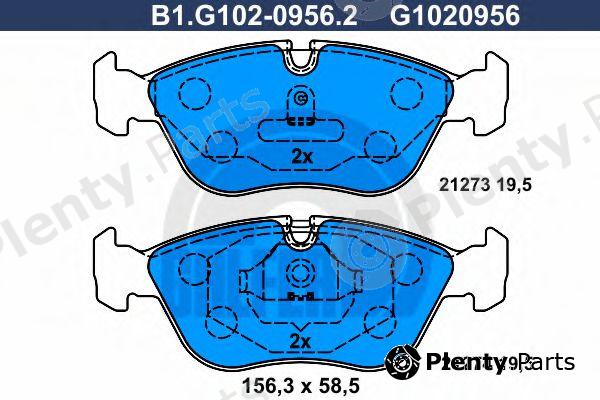  GALFER part B1.G102-0956.2 (B1G10209562) Brake Pad Set, disc brake