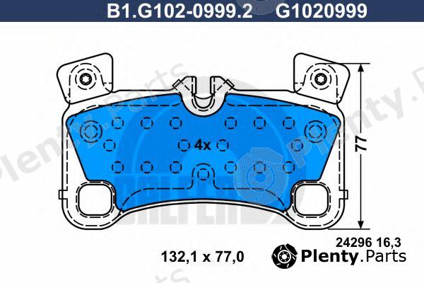  GALFER part B1.G102-0999.2 (B1G10209992) Brake Pad Set, disc brake