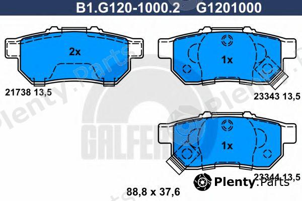  GALFER part B1.G120-1000.2 (B1G12010002) Brake Pad Set, disc brake