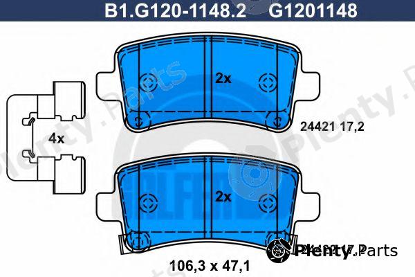  GALFER part B1.G120-1148.2 (B1G12011482) Brake Pad Set, disc brake