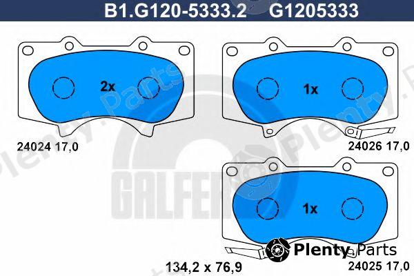  GALFER part B1.G120-5333.2 (B1G12053332) Brake Pad Set, disc brake