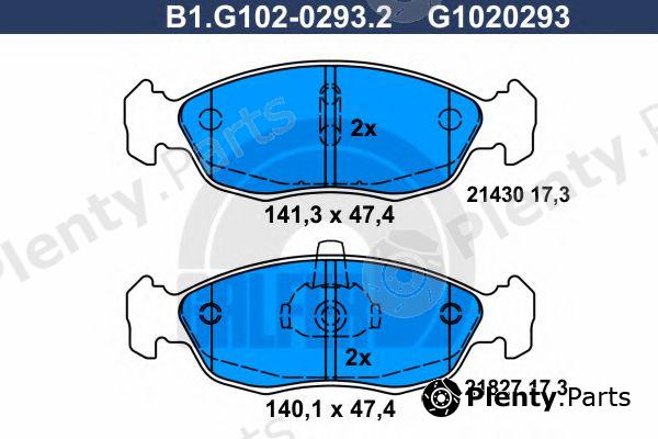  GALFER part B1.G102-0293.2 (B1G10202932) Brake Pad Set, disc brake