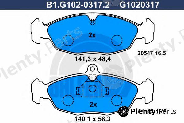  GALFER part B1.G102-0317.2 (B1G10203172) Brake Pad Set, disc brake