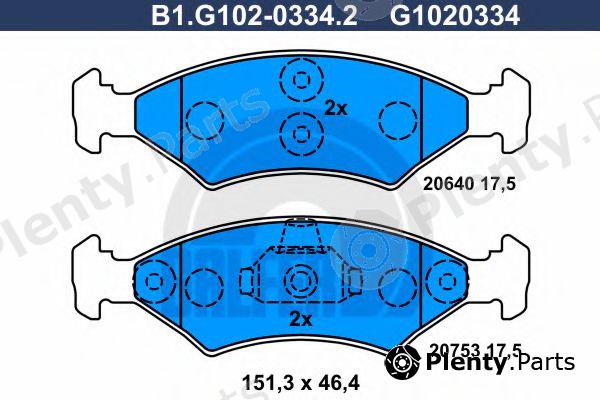  GALFER part B1.G102-0334.2 (B1G10203342) Brake Pad Set, disc brake