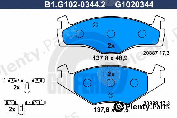  GALFER part B1.G102-0344.2 (B1G10203442) Brake Pad Set, disc brake