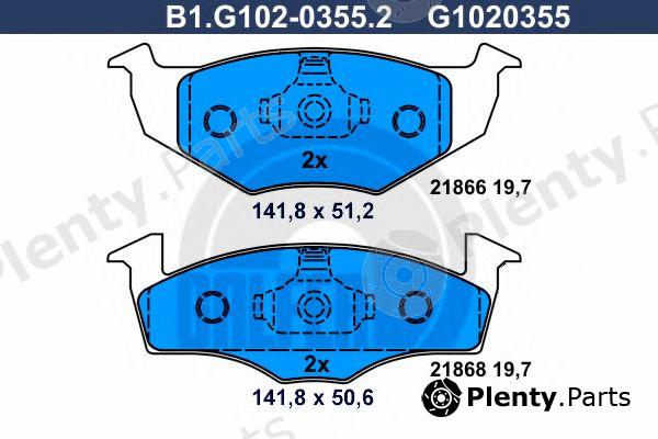  GALFER part B1.G102-0355.2 (B1G10203552) Brake Pad Set, disc brake