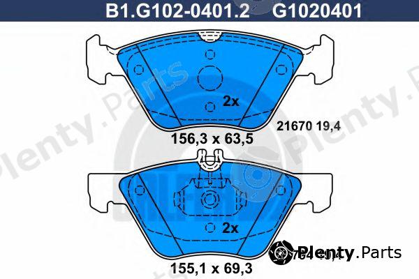  GALFER part B1.G102-0401.2 (B1G10204012) Brake Pad Set, disc brake