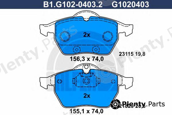  GALFER part B1.G102-0403.2 (B1G10204032) Brake Pad Set, disc brake