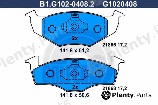  GALFER part B1.G102-0408.2 (B1G10204082) Brake Pad Set, disc brake