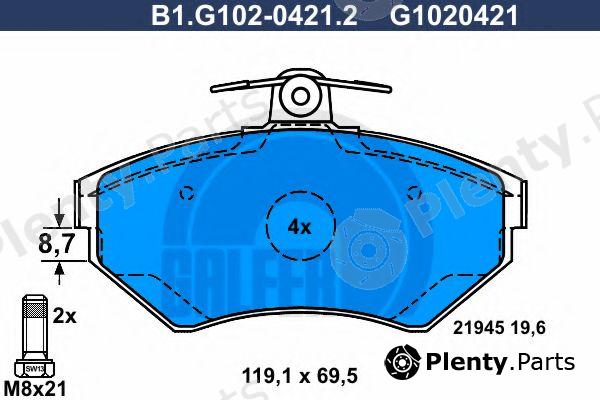  GALFER part B1.G102-0421.2 (B1G10204212) Brake Pad Set, disc brake