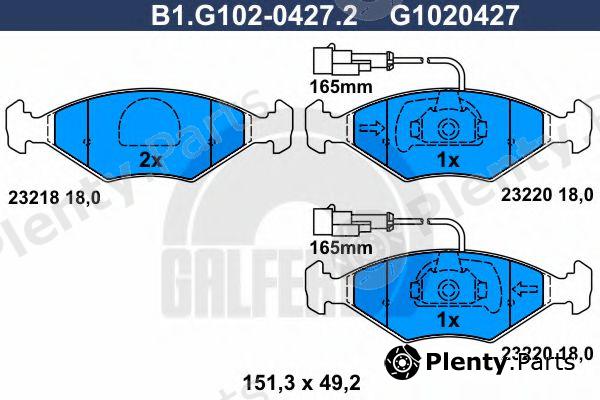  GALFER part B1.G102-0427.2 (B1G10204272) Brake Pad Set, disc brake