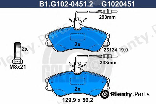  GALFER part B1.G102-0451.2 (B1G10204512) Brake Pad Set, disc brake
