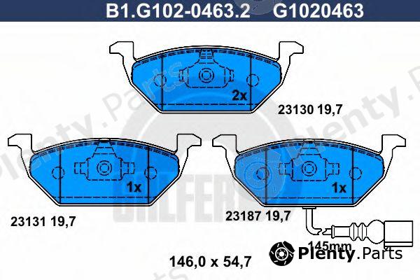  GALFER part B1.G102-0463.2 (B1G10204632) Brake Pad Set, disc brake