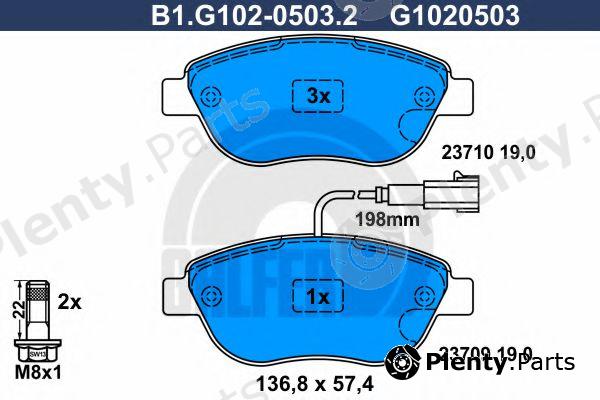  GALFER part B1.G102-0503.2 (B1G10205032) Brake Pad Set, disc brake
