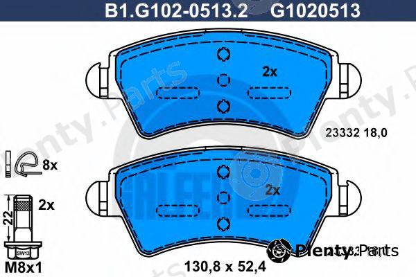  GALFER part B1.G102-0513.2 (B1G10205132) Brake Pad Set, disc brake