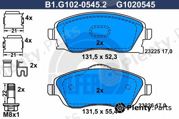  GALFER part B1.G102-0545.2 (B1G10205452) Brake Pad Set, disc brake