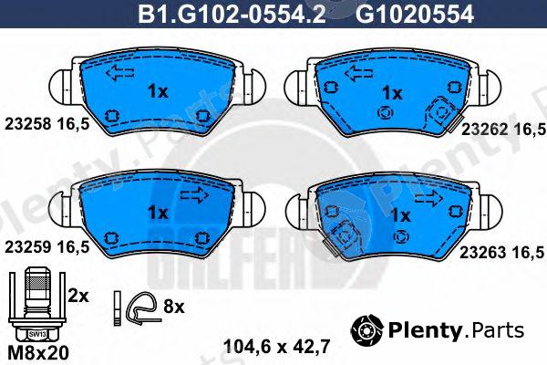  GALFER part B1.G102-0554.2 (B1G10205542) Brake Pad Set, disc brake