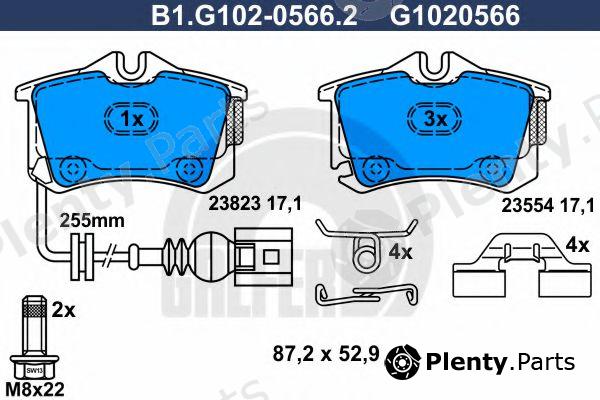  GALFER part B1.G102-0566.2 (B1G10205662) Brake Pad Set, disc brake