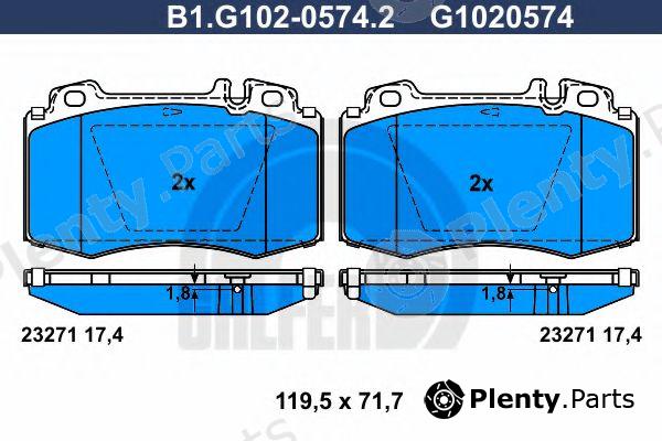  GALFER part B1.G102-0574.2 (B1G10205742) Brake Pad Set, disc brake