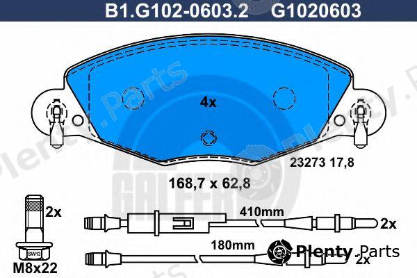  GALFER part B1.G102-0603.2 (B1G10206032) Brake Pad Set, disc brake