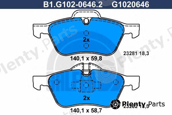  GALFER part B1.G102-0646.2 (B1G10206462) Brake Pad Set, disc brake