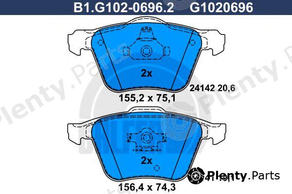  GALFER part B1.G102-0696.2 (B1G10206962) Brake Pad Set, disc brake