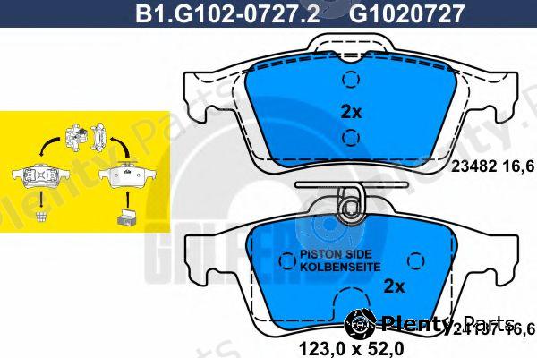  GALFER part B1.G102-0727.2 (B1G10207272) Brake Pad Set, disc brake