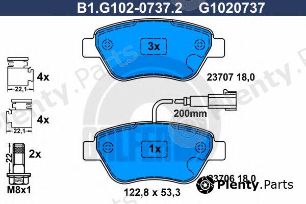  GALFER part B1.G102-0737.2 (B1G10207372) Brake Pad Set, disc brake