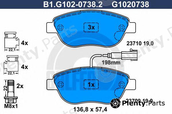  GALFER part B1.G102-0738.2 (B1G10207382) Brake Pad Set, disc brake