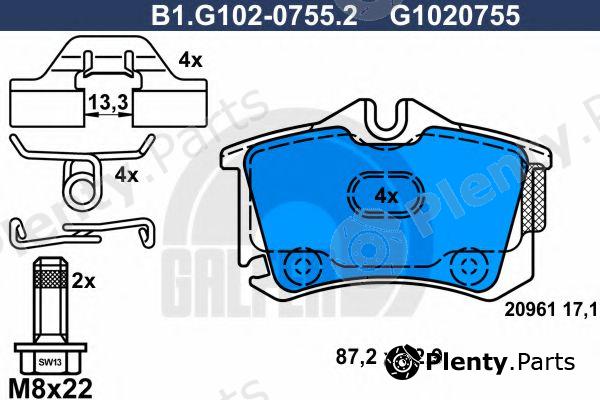  GALFER part B1.G102-0755.2 (B1G10207552) Brake Pad Set, disc brake