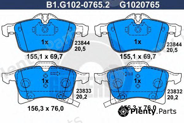  GALFER part B1.G102-0765.2 (B1G10207652) Brake Pad Set, disc brake