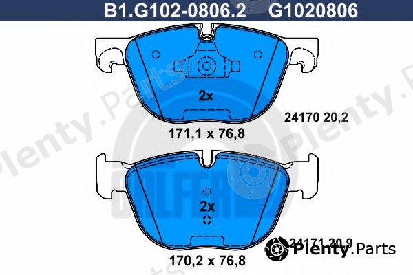  GALFER part B1.G102-0806.2 (B1G10208062) Brake Pad Set, disc brake