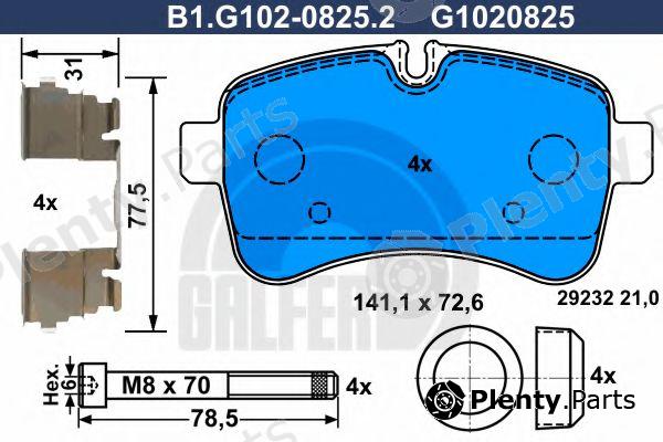  GALFER part B1.G102-0825.2 (B1G10208252) Brake Pad Set, disc brake